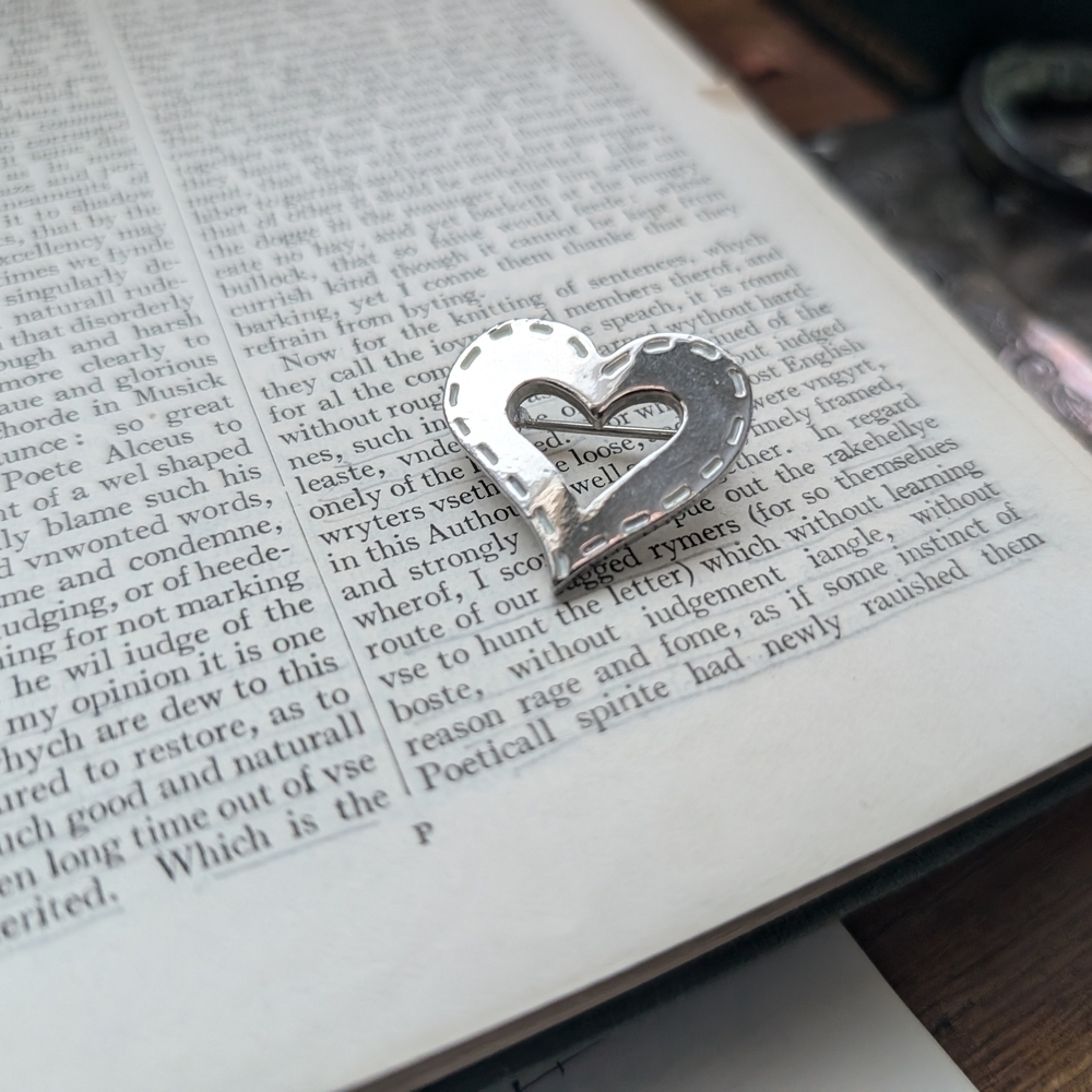 Vintage Small Silver Heart-Shaped Brooch